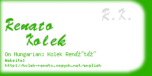 renato kolek business card